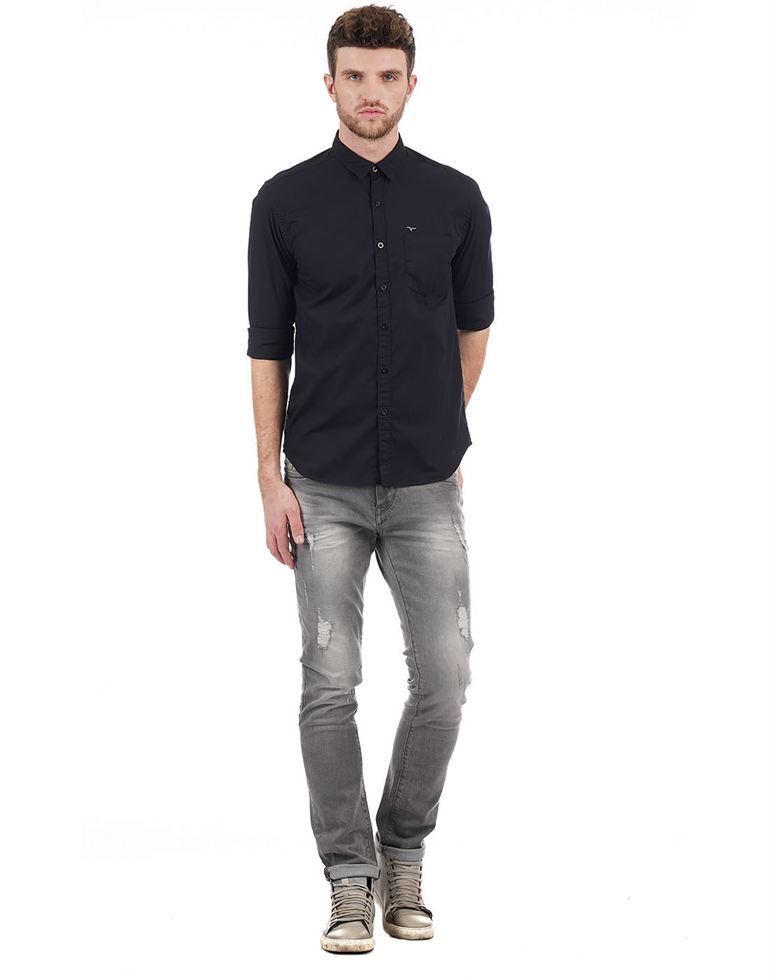 Flying Machine Casual Solid Men Shirt